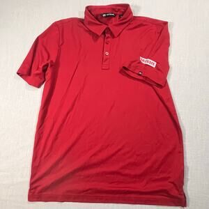 TravisMathew Smirnoff  Employee Red Polo Shirt Men’s Large Golf Embroidered